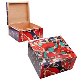 Cigar Humidor Piano Painted Spanish Cedar Large Capacity Cuban Cigarette Case Good Luck Brocade Lithium Fish Cigar Storage Box