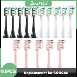 Products Replacement Brush Heads For XIAOMI MIJIA SOOCAS Sonic Electric Toothbrush DuPont Soft Suitable Vacuum Bristle Nozzles 10PCS