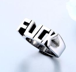 Endless Fashion Letter Ring Man Style Stainless Steel Rings For women Wedding Custom Letters Initials Ring F Word Punk Style4123786