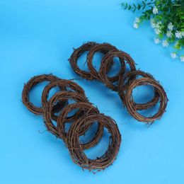 Decorative Flowers 10Pcs Grapevine Wreath Vine Branch Unfinished Ring Garland For DIY Craft Rattan Front Door Wall Hanging Base