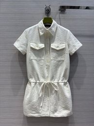 Spring and summer new arrival double g old flower jacquard white denim dress original quality