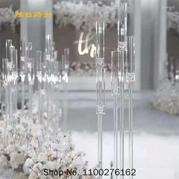 Candle Holders 2pcs 3/5/8 Head High Clear Acrylic Holder Wedding Table Centerpiece Flower Stand