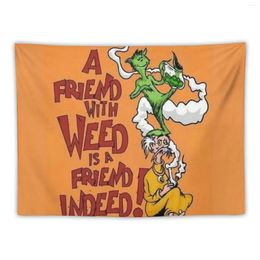 Tapestries Retro Orange Friend Who Smoke Is What You Need Tapestry Room Decor For Girls Home Decorations Supplies