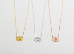 Fashion bees pendant necklaces Lovely circle hollow out the bees pendant necklaces The bee shadow charm necklaces for women6838237