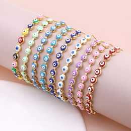 Summer Jewelry 24k Gold Plated Colorful Good Luck Red Blue Evil Eyes Chain Adjustable Eye Bracelets