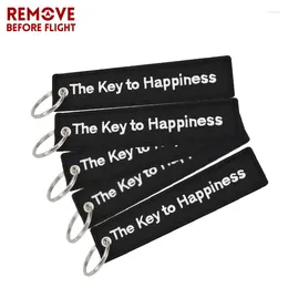 Keychains Wholesale Fashion Keychain The Key To Happiness Tag Chain Bijoux For Motorcycles Gift Fobs Chaveiro 20 PCS/LOT