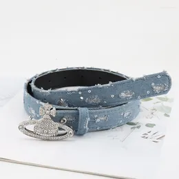 Belts Trendy Canvas Retro Belt For Women Summer Rhinestone Buckle Jeans Accessories High Quality Designer Patchwork