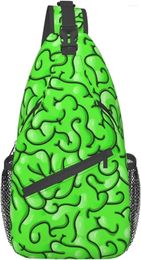 Backpack Green Brain Halloween Sling Bag Candy Corn Crossbody Shoulder Bags Trendy Daypacks Chest One Size