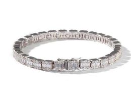 Hiphop Silver Square Diamond Bracelet Tenns Bracelet 7inch 8quotinch 86mm Simulate Dimonds Bangles Braceles4933892