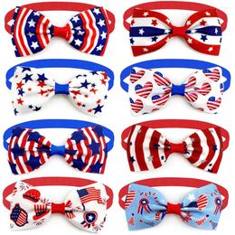 Dog Apparel 50pcs American Independence Day Bows 4th Of July Pet Bow Tie Neckties For Grooming Accessories Small Cat