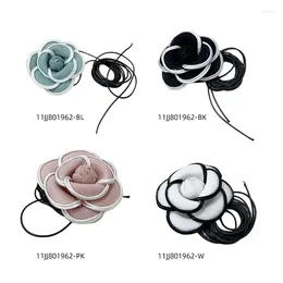 Pendant Necklaces Delicate Necklace Fabric Flower Beautiful Camellia Neck Jewellery Material Perfect For Any Outfit 40GB