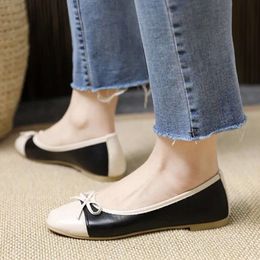 Shoes for Women 2023 Office Ladies Summer Footwear Low Heel Elegant Flats Flat Red with Bow A Free Shipping Offer Quick Delivery