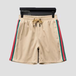 Men's new fashion letter print swim shorts casual loose sports men's golf summer drawstring striped beach pants High street trend hip hop best-selling shorts D25