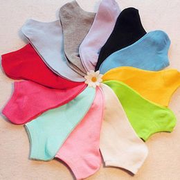 Women Socks 5Pairs Women's Thin Short Solid Color Cute For Girls Spring Summer Cotton Low Cut Ankle Sokken