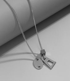 Pendant Necklaces Trend Fashion Titanium Steel Geometric Necklace Men Women Simple Long Hip Hop Couple Jewelry Gifts Accessories6927612