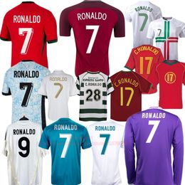 Portugal RONALDO Retro Soccer Jerseys 04 06 12 14 Vintage Football Shirts 07 08 09 Classic Football Jersey 2024 Madrid Purple Long sleeve Kit 15 16 17 18 3XL 4XL