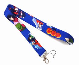 Whole 10pcs New Anime Japan cartoon Badge Lanyard Key Chain Gift Key Chain Neck Strap Keys Iphone ID Card3343379