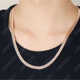 6 Mm1832 Inch Mens Womens Jewelry GP Rose Gold Plated Chain Necklace for Men Women Chains Necklaces Accessories Hip Ho2418975