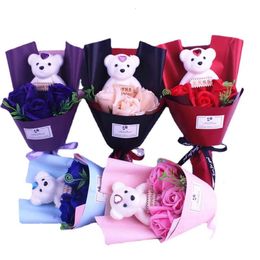Lover Valentine Flower Kulomi Rabbit Teddy Bear Bouquet Stuffed Doll Christmas Plush Toys