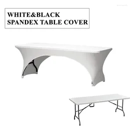 Table Cloth White Colour Two Side Open Stretch Spandex Cover Rectangle Lycra Home Kitchen Dining Linen Wedding Tablecloth