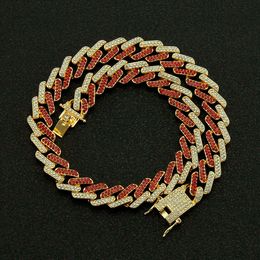designer necklace Accessories set Colour diamond geometric square Cuba chain necklace exaggerated mens gold chain pendant