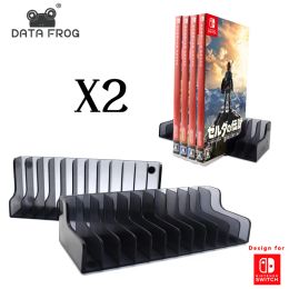 Racks Data Frog 2 Pcs Game Card Box Storage Stand CD Disk Holder For Nintend Switch NS Game Cartridge CD Disk Support 24 Pcs Card