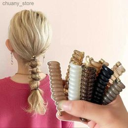 Hair Rubber Bands 1Pc telephone cable girl headband solid elastic headband spiral coil rubber band ponytail hair accessories Y240417