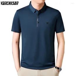 Men's Polos Men Cotton Polo Shirt Tops Short Sleeve For Summer Solid Colour Korean Style Casual Male Fashion Clothing 00626