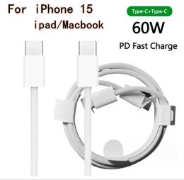 60W PD Type-C to C Cable for iPhone 15 MacBook Pro IPad Pro fast charging cables for Samsung Xiaomi Huawei Data 1M Wire Type C best quality