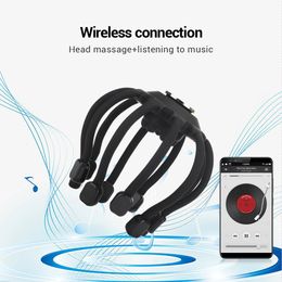 Wireless Electric Head Massager With Music Function Vibrator Scalp Head Scratcher Pain Relieve Sleeping Head Fatigue Relaxation 240417