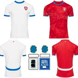 National Team Soccer Czech Republic 18 David Doudera Jerseys Man 24-25 Euro Cup 19 Tomas Chory 4 Ladislav Krejci 7 Antonin Barak Tomas Soucek Football Shirt Kits