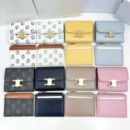Card Holders Luxury Designer TRIOMPHES Holder purses Womens mens Leather CardHolder Coin Purses zipper Key Wallets bag passport holders key pouch keychain Wallet