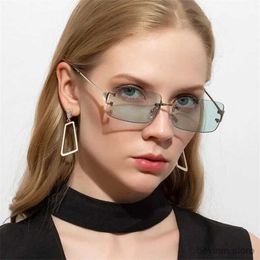 Sunglasses 2022 Fashion Rimless Sunglasses Women Brand Designer Retro Gradient Sun Glasses Shades Cutting Lens Ladies Frameless Eyeglasses