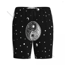 Men's Sleepwear Casual Sleep Bottoms Yin Yang Sign Paisley Men Shorts Male Pajamas