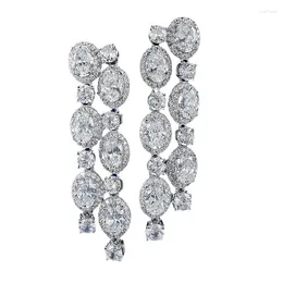 Stud Earrings S925 Silver Ear Full Diamond Fashionable And Stylish Style