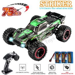 Diecast Model Cars HAIBOXING 2105A T10 1 14 75KM/H 4WD RC Car Brushless RC Car High Speed Drift Monster Truck Children vs Wltoys 144001 Toys J240417