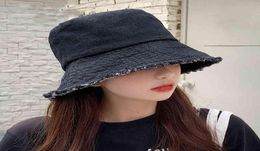 Women Denim Bucket Hats Foldable Fisherman Washed Flat Bucket Hat Outdoor Beach Sunhat Cap Tassel Cute Gir Outdoor Wear Women Y2208120142