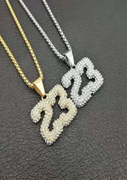 Pendant Necklaces Iced Out Stainless Steel Basketball Legend Number 23 Necklace For Men Hip Hop Bling Sports Jewelry Male Gift252x8631528