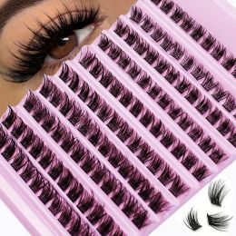 Lash Clusters 120pcs Cluster Lashes 8-16mm Wispy Individual Lashes Extensions Natural Look D Curl Fluffy Lashes