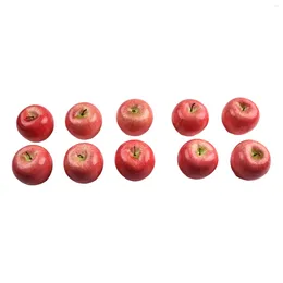 Decorative Flowers 10pcs Large Artificial Fake Red Green Apples Fruits Kitchen Home Food Decor Solid And Durable Long Service Life