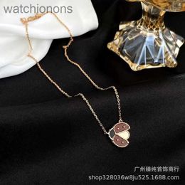 AAA Senior vanclef clover necklace designer women High Version Ladybug Necklace Womens Rose Gold Butterfly Pendant with real brand logo box