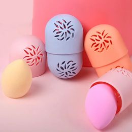 2024 1PC Portable Makeup Blender Holder Beauty Sponge Storage Box Soft Silicone Cosmetic Puff Cleaning Drying Case Make Up Tool Makeup