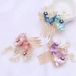 Hair Clips Bridal Hairpin Wedding Comb Flower Crystal Rhinestone Pearl Pins Accessory Women Girls Jewelry