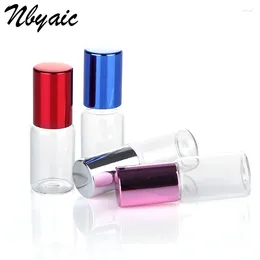 Storage Bottles 5ml10ml 48pcs Transparent Glass Roll On Essential Oil Empty Perfume Bottle Stainless Steel Roller Ball Refillable Makeup