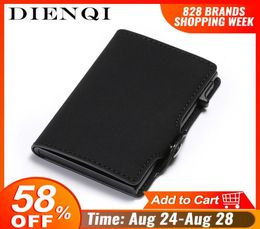 DIENQI New Antitheft Card Holder Leather Men Women Antimagnetic Bank Credit Card Holder Minimalist Wallet Busienss Case Pocket C06012188