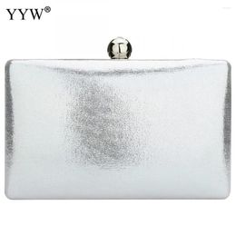 Evening Bags 2024 Silver Clutch Bag Stain Women Party Handbag Elegant Wedding Purse With Chain Female Gold Red Black