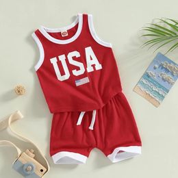 Clothing Sets Baby Boy 4th Of July Outfit Stars Sleeveless Fourth Tank Top Shorts Toddler Independence Day Clothes