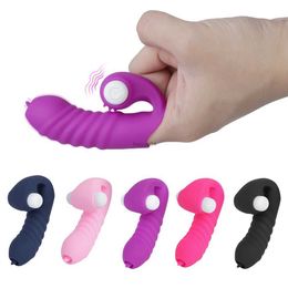 Vibrators Tongue massager vaginal stimulation adult product mini finger vibrator G-spot female sex toy clitoral stimulatorL2403L2404