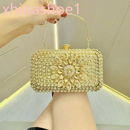 Mini Bag Luxury Designer Shoulder Bag Women's Crystal Handbag Metal Beads Sparkling Diamond Celebrity Underarm Bag Crossbody Women's Wallet Luxury Shopping 308-1