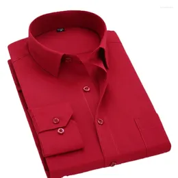 Men's Dress Shirts Classic Style Solid Long Sleeve Casual Comfortable Breathable Office-wear Clothing